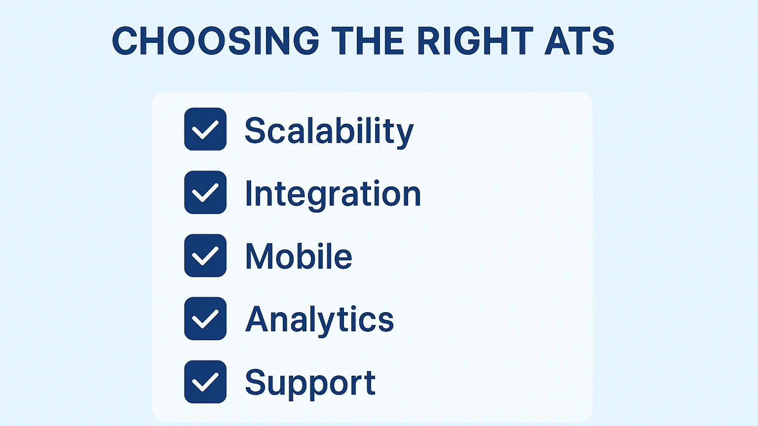 Checklist for choosing right ATS