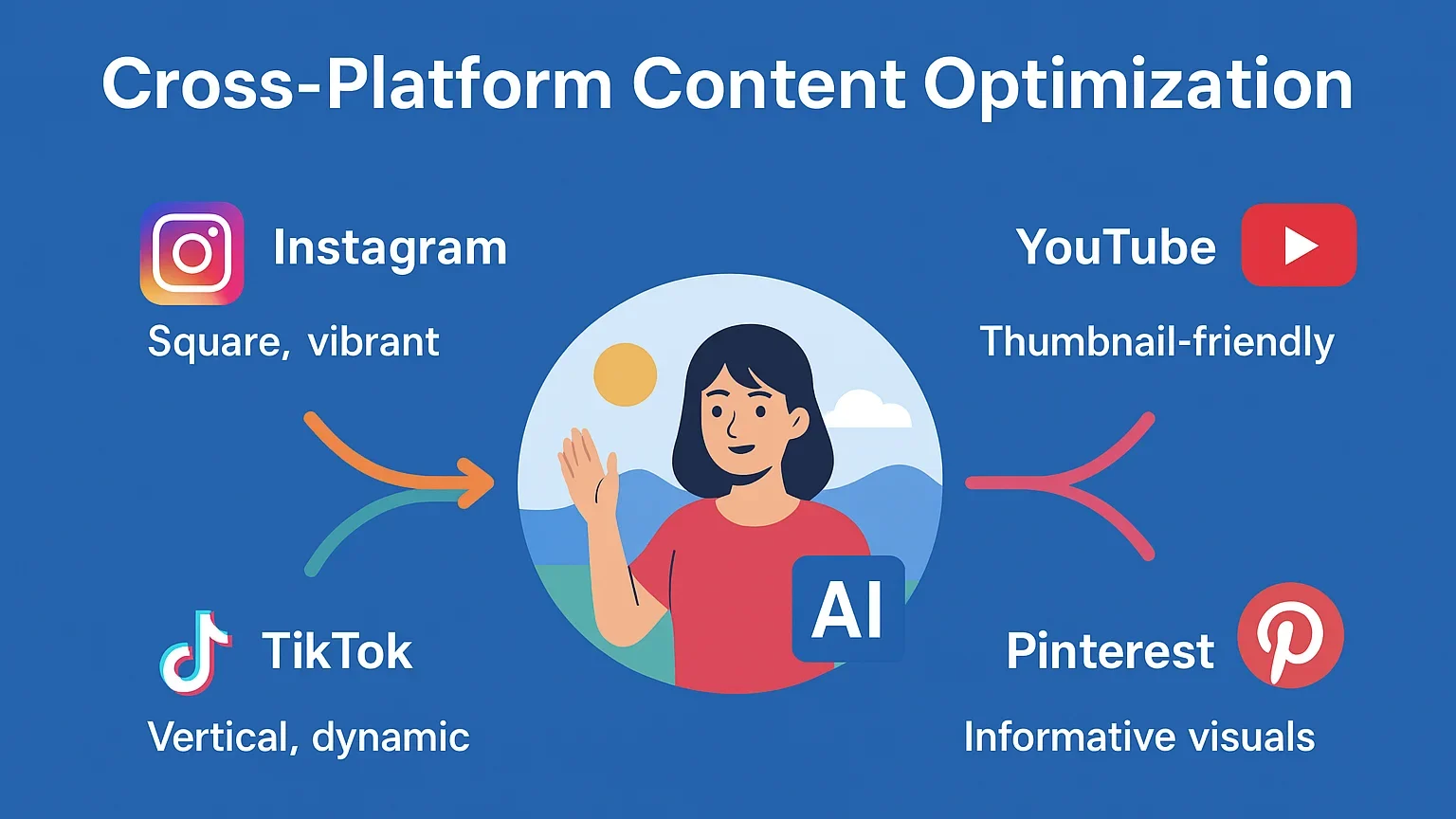 Cross-platform content optimization infographic.