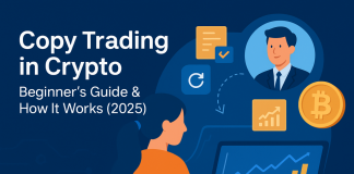 What Is Copy Trading? Beginner Guide, Meaning & How Cryptocurrency Copying Works (2025) Crypto copy trading beginner guide illustration.