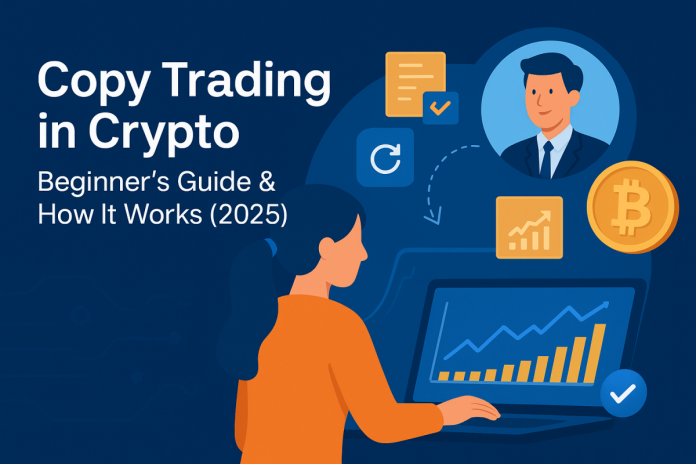 Crypto copy trading beginner guide illustration.