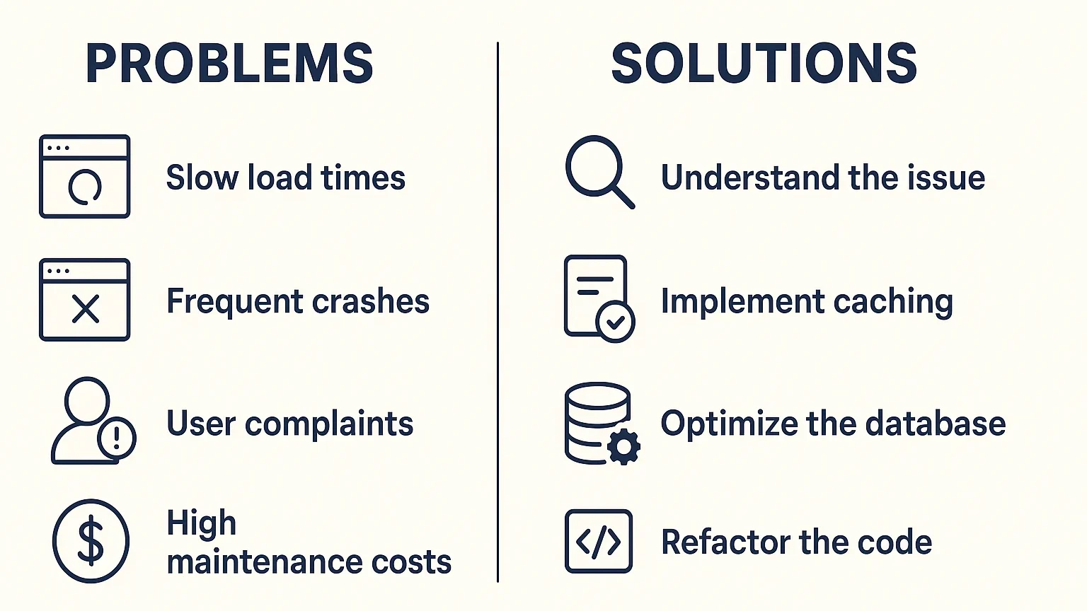 Problems and solutions infographic design.