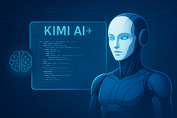Futuristic humanoid AI robot illustration