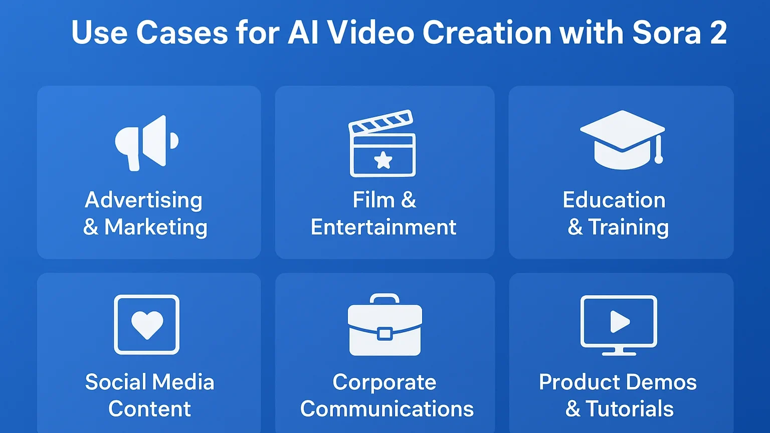 Infographic showing Sora 2 use cases
