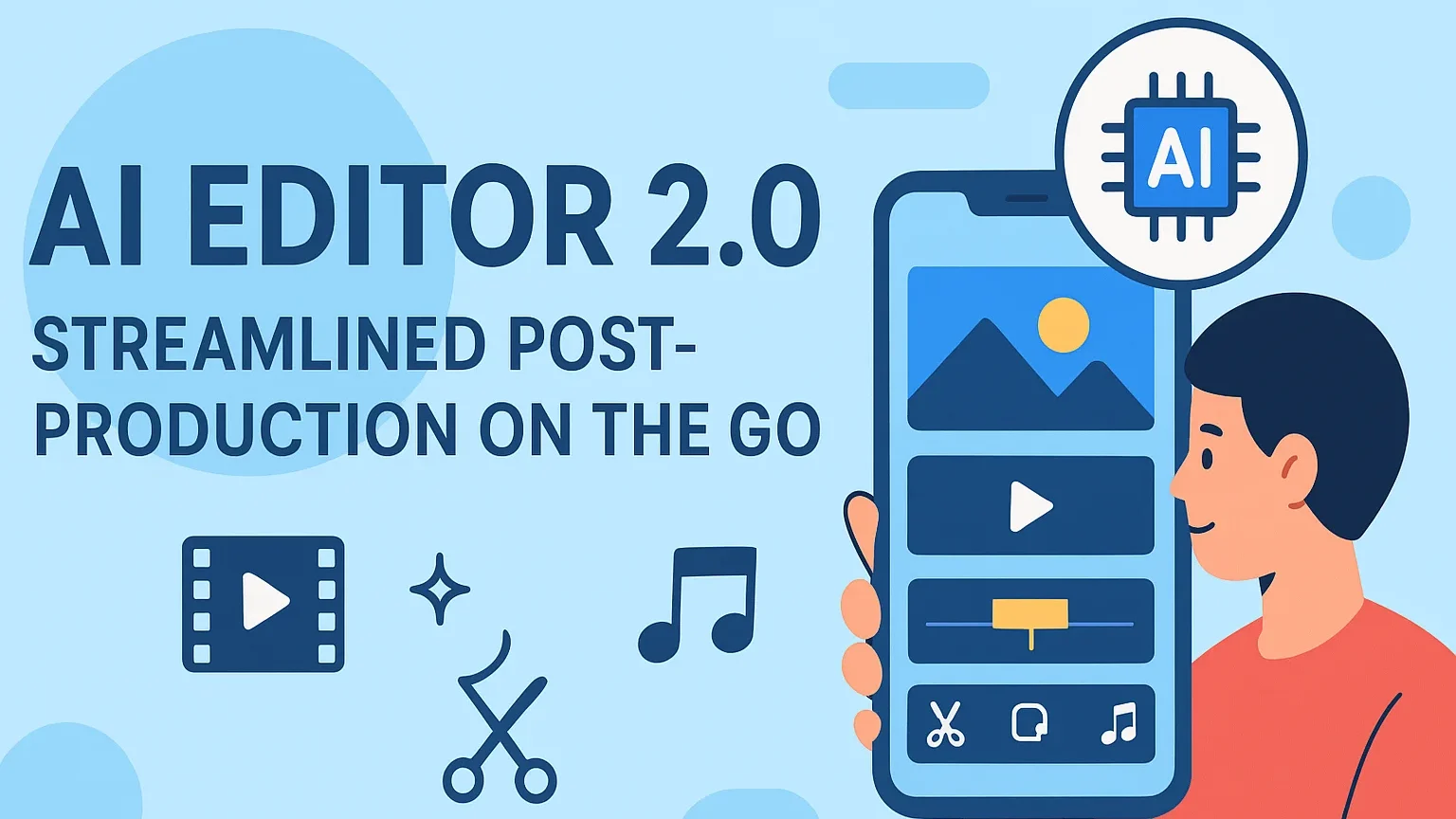 Mobile AI video editing infographic

