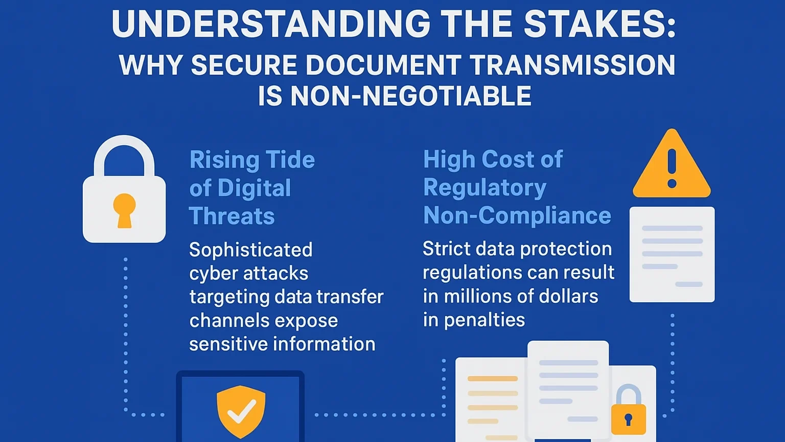 Secure document transmission risks infographic
