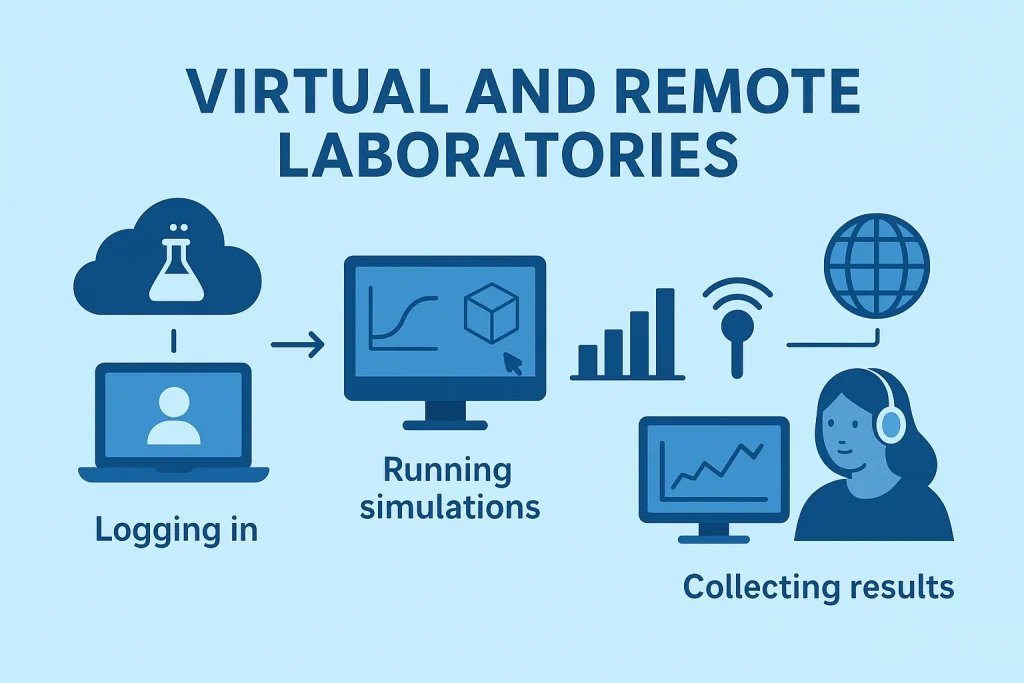 Virtual remote laboratory process infographic