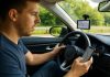 How Technology Both Causes and Solves Distracted Driving a-man-driving-car-looking-at-mobile-phone