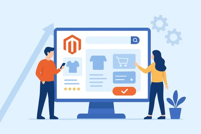 People shopping online using Magento