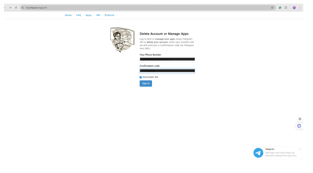 Delete Telegram Account 