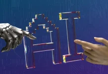 The Right Way to Use AI Tools Without Losing Human Judgment two hands reacing for each other.