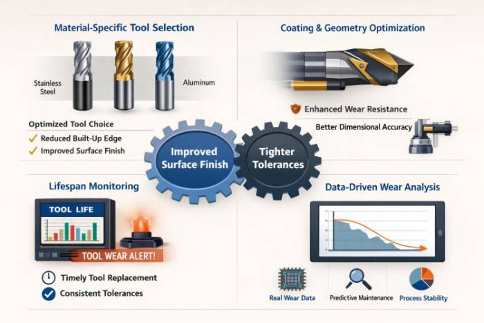CNC machining tool management infographic