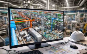 Scan to BIM Case Study: How ViBIM Modeled Ultra-Dense MEP Systems for a US Factory Industrial MEP systems in 3D visualization