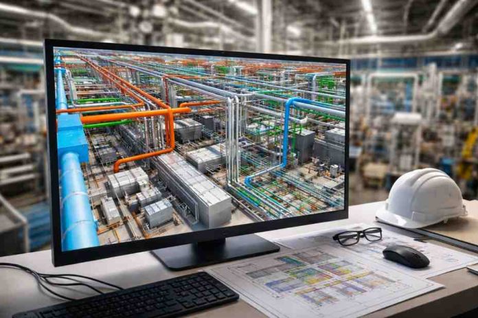 Industrial MEP systems in 3D visualization