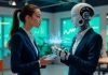 How to Build Agentic AI Systems in Today’s Business: A Guide to Success humanoid displaying a hologram to a human using agentic ai systems