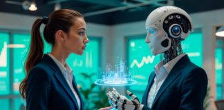 How to Build Agentic AI Systems in Today’s Business: A Guide to Success humanoid displaying a hologram to a human using agentic ai systems