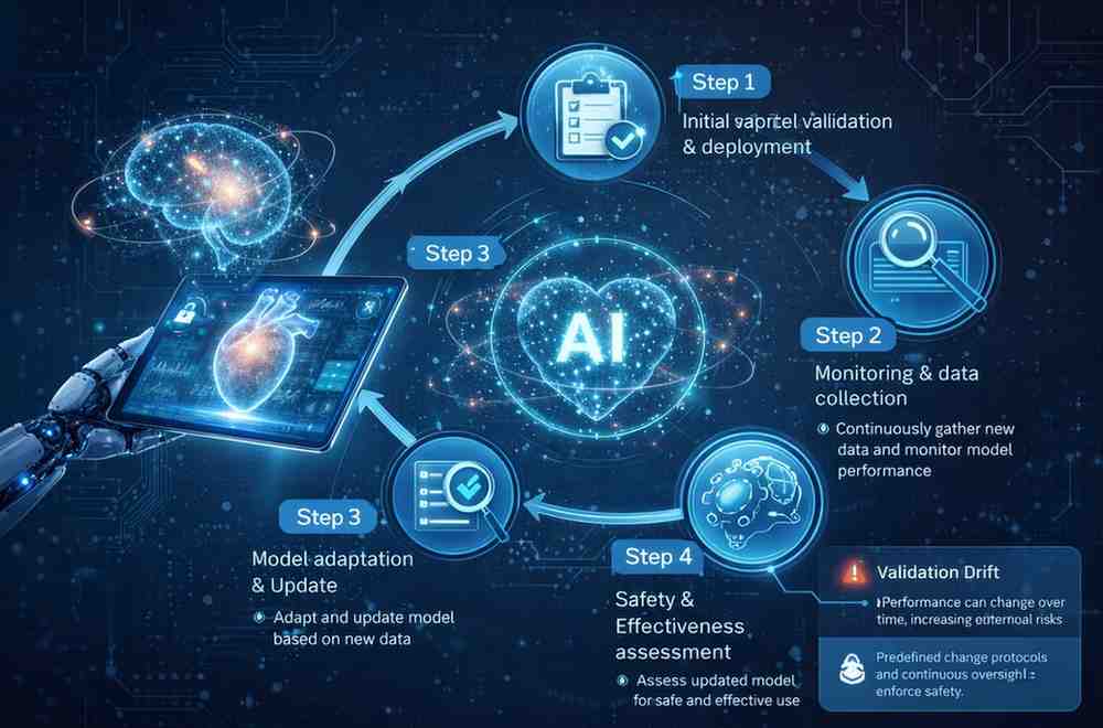 AI medical software learning cycle infographic