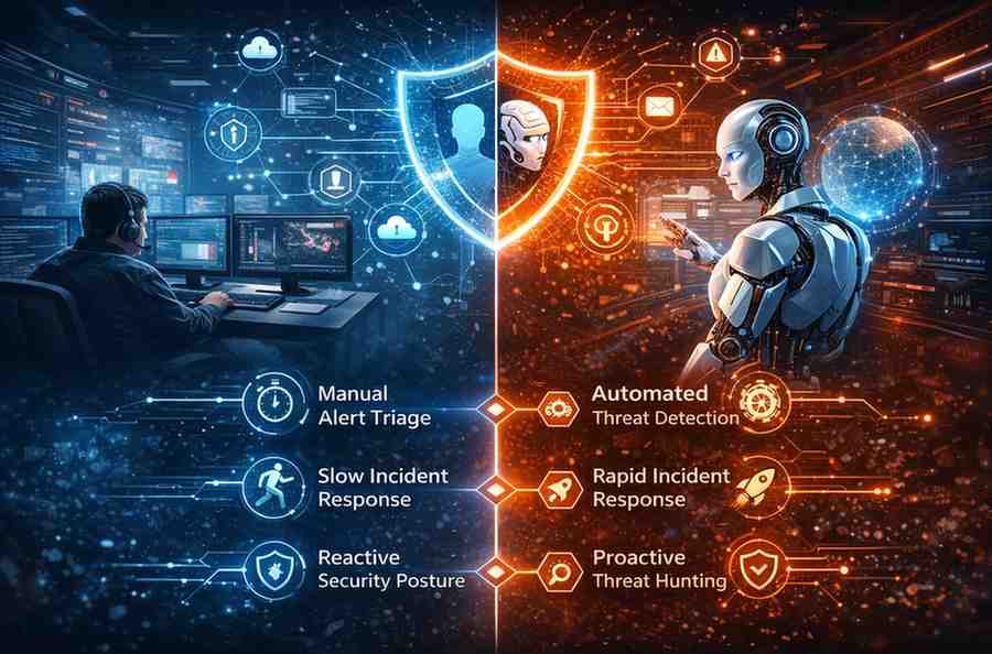 AI versus traditional SOCs infographic