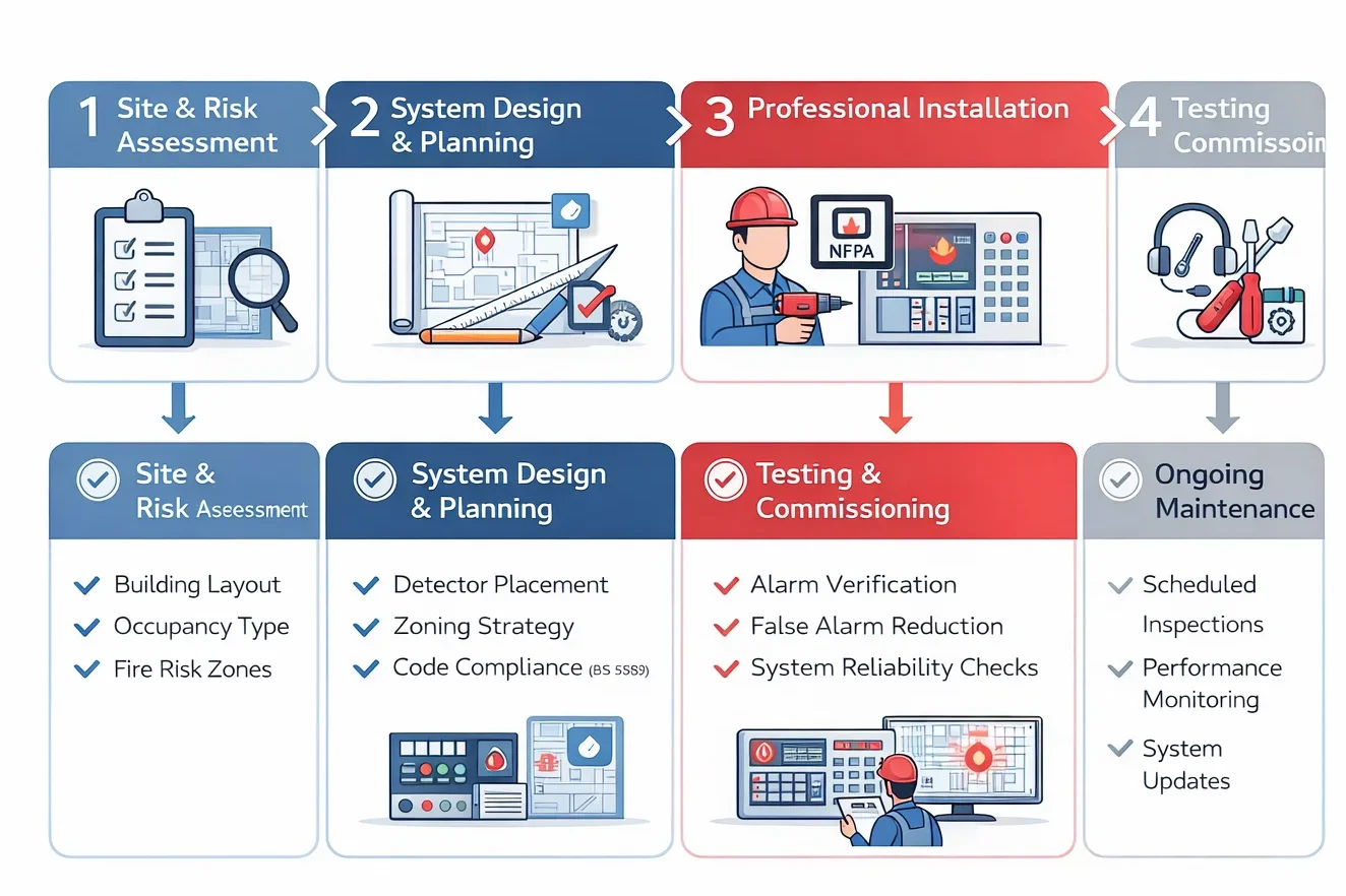 Fire detection system installation process