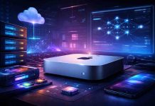 The Mac Mini M4 for AI? Why It’s a “False Good Idea” Futuristic-tech-workspace-with-AI-elements