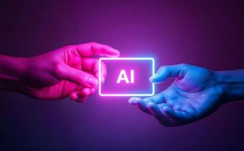 Companies Are Getting AI Integration Wrong and How Unified Systems Integration Eliminates Software Bloat two human hands holding a colorful neon AI light representing AI integration