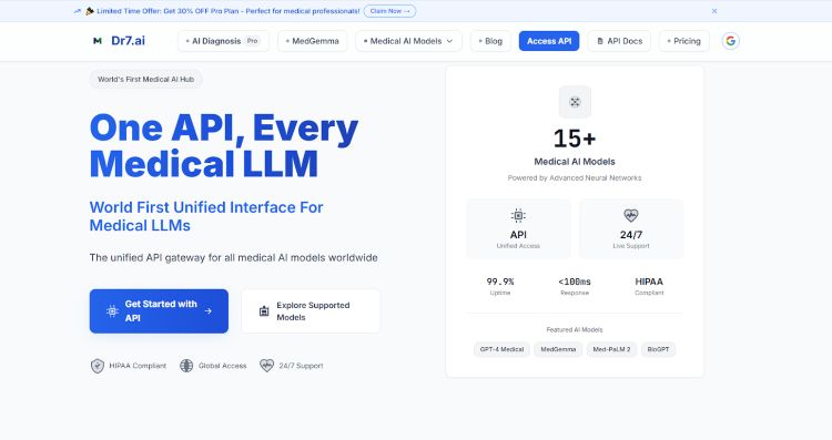 Dr7.ai is an API that could help with clinical diagnosis