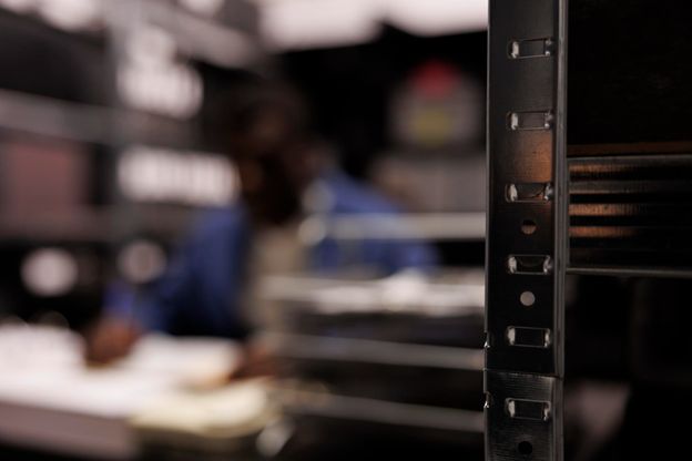 photo of bare metal server rack