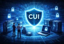 Engineering a CUI Enclave for NIST SP 800-171 Compliance Cybersecurity shield and engineers in action