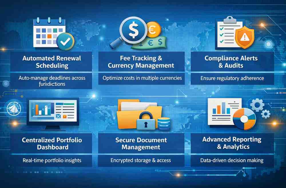 Modern patent renewal solution infographic
