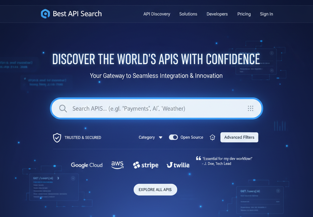 Best API Search Company's Homepage