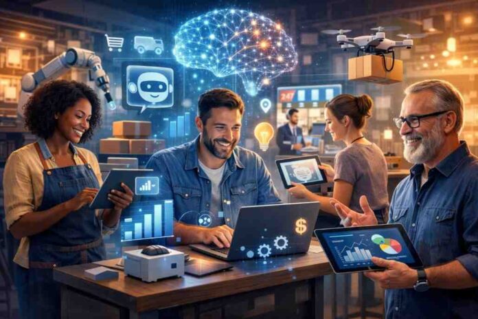Business owners embracing AI in innovation