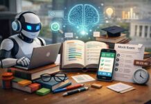 The Complete Guide to Getting the Most Out of AI powered Study System Studocu Robot studying in a modern classroom