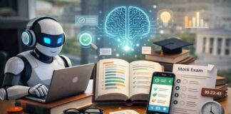 The Complete Guide to Getting the Most Out of AI powered Study System Studocu Robot studying in a modern classroom