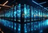 The AI Data Center Boom: New Ideas, Money, and Problems on the Way picture of a large illuminated AI data center