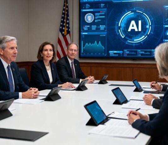 White House Releases National AI Framework to Pre-empt State Regulations government officials around table discussing national AI framework