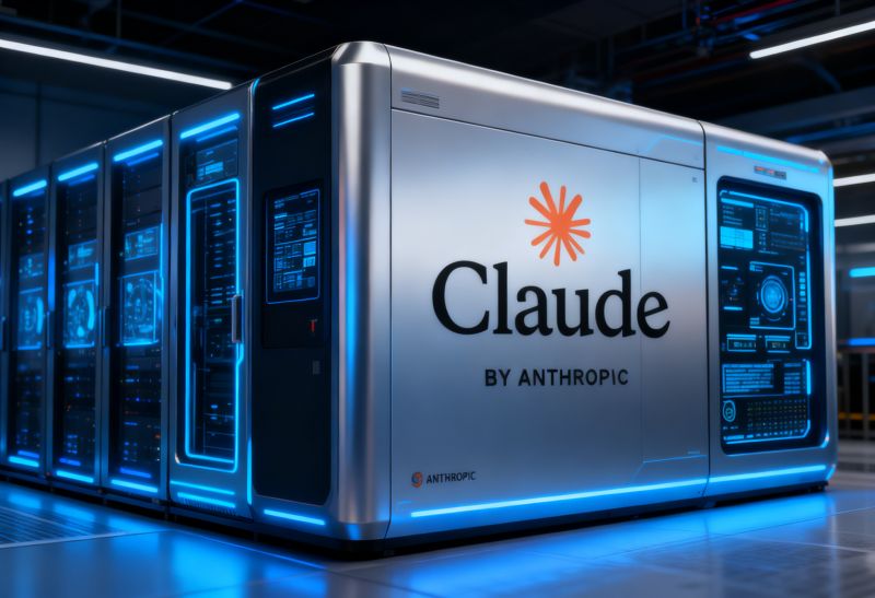 an AI supercomputer representing Claude AI Surges past ChatGPT