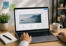 How I Found a Free Site Builder and Created My Project Without a Single Line of Code Modern workspace with website editor