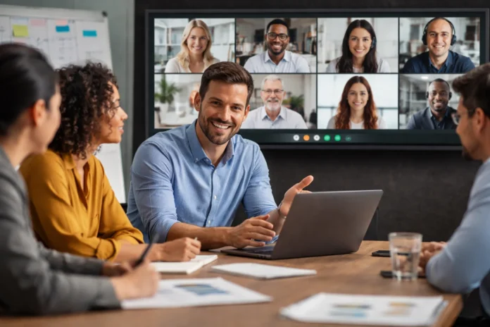 Virtual meeting collaboration in progress