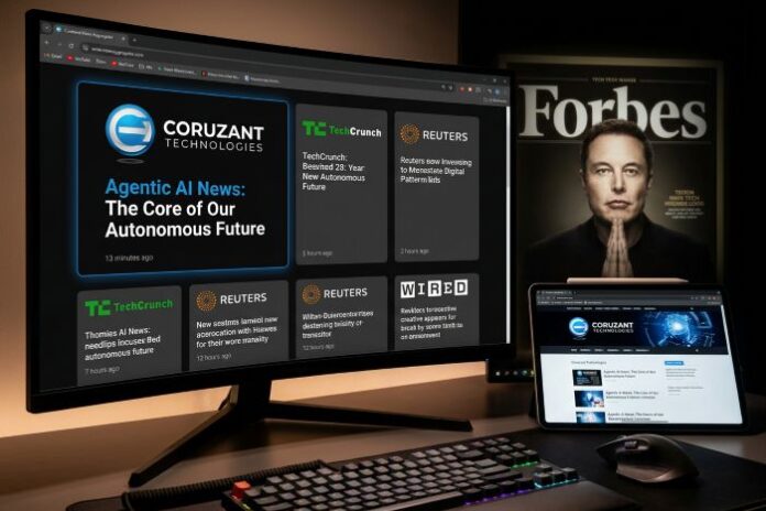 agentic-ai-news-2026-44 computer featuring digital and agentic AI news sites