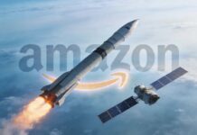 Amazon Globalstar Acquisition for $11 Billion to Expand Satellite Internet image of a satellite and rocket representing the Amazon Globalstar acquisition