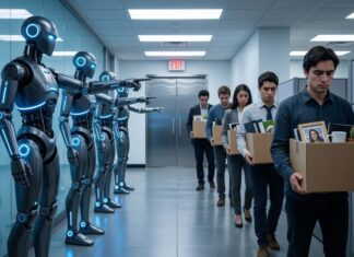 Are Autonomous AI Agents Taking Humans Out of the Equation? Autonomous AI Agents or robots escorting human workers out of the building
