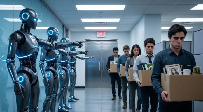 Are Autonomous AI Agents is Taking Humans Out of the Equation? Autonomous AI Agents or robots escorting human workers out of the building