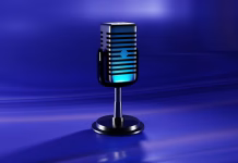 Wireless Microphone for Vlogging Is Essential for Software Content Creators microphone on stand on blue table