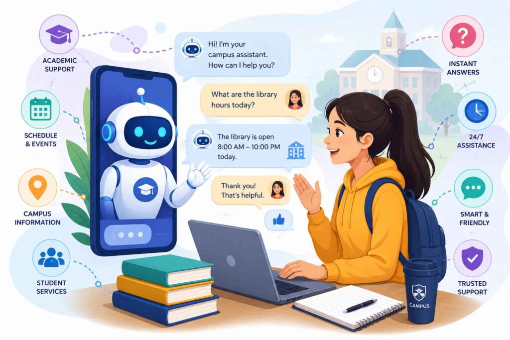 Campus chatbot assistant in action