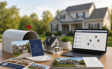 10 Best Direct Mail Platforms for Realtors Real-estate-marketing-desk-setup