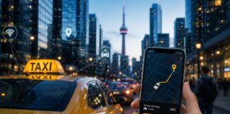 The Quiet Comeback of the North American Taxi Industry And the Technology Driving It Taxi ride through a smart city