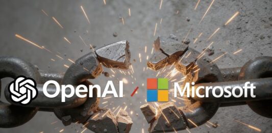 OpenAI Unchains from Microsoft: The AI Era Evolves a chain breaking in the AI Era of the Microsoft and OpenAI partnership