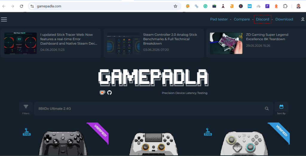 Gamepadla.com as a Best Latency and Polling Rate Tester