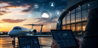 The Software Layer That Quietly Runs the Private Aviation Market Modern-aviation-operations-at-sunset