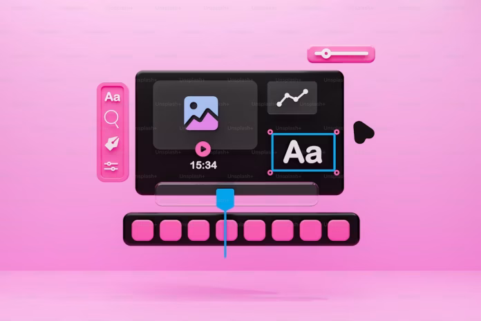 a compter keyboard with pink background