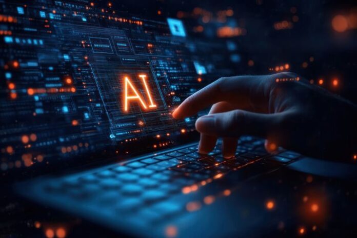 ai-technology-innovation hand touching screen of ai development company